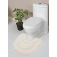 thumbnail image 1 of Home Weavers Hampton Bathroom Rug Toilet Rugs U Shaped Contour, Thick Toilet Rug, Non-Slip Contour Mat for Bathroom Rug,100% Cotton Soft, Absorbent Water, Machine Washable, 20"x20" Contour, Ivory, 1 of 5