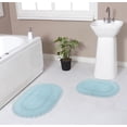 thumbnail image 1 of Home Weavers Hampton Crochet Bath Mat 100% Cotton Reversible Bathroom Rug Set Machine Washable Bathroom Rug-17"x24", Bath Rug- 21"x34", Aqua Color 2 Piece Bath Rug set, 1 of 4