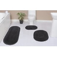 thumbnail image 1 of Home Weavers Hampton Crochet Bath Mat 100% Cotton Reversible Bathroom Rug Set Machine Washable Bathroom Rug-17"x24", Bath Rug- 21"x34", Runner- 21"x54", Gray Color 3 Piece Bath Rug set, 1 of 4
