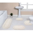 thumbnail image 1 of Home Weavers Hampton Crochet Bath Mat 100% Cotton Reversible Bathroom Rug Set Machine Washable Bathroom Rug, Bath Rug, U Shaped Contour, Runner, Ivory Color 4 Piece Bath Rug set, 1 of 2
