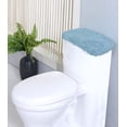 thumbnail image 1 of Home Weavers Hampton Crochet Collection 100% Cotton Tufted Bath Rug, Extra Soft and Absorbent Bath Rugs, Machine Wash Dry, bath rugs for Bathroom Floor, 10" x 22" Tank Cover, Blue, 1 of 4