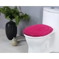 thumbnail image 1 of Home Weavers Hampton Crochet Bath Mat Collection 100% Cotton Tufted Bath Rug, Extra Soft and Absorbent Bath Rugs, Machine Wash, bath rug for Bathroom, 18"x18" Lid Cover, Hot Pink, 1 of 4