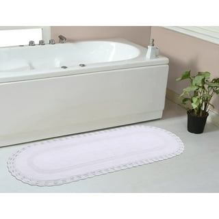 RAJRANG Bringing Rajasthan to You Pale Banana Crochet Cotton Bath Rug - 24 Inches Soft Absorbent Square Bath Mat for Bathroom Fa