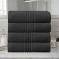 thumbnail image 1 of Home Weavers Hazel 500 GSM 100% Cotton Hand Towels, Set of 4, Zero Twist, Quick Dry, 16"x24", Black, 1 of 10