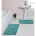 thumbnail image 1 of Home Weavers Inc Bell Flower Bathroom Rug, Cotton Soft, Water Absorbent Bath Rug, Non Slip Shower Rug Machine Washable 2 Piece Set(M+L) Turquoise, 1 of 5