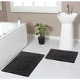 thumbnail image 1 of Home Weavers Inc Classy Bathmat Collection 100% Cotton Non-Slip 2 Piece Bath Carpet set, Bathroom Rug- 17"x24", Bath Rug- 21"x34" Grey, 1 of 5