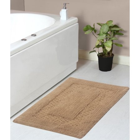 Home Weavers Inc Home Weavers Classy Bathmat Absorbent Cotton Machine Washable Bath Rug Linen 21"x34"