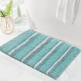 thumbnail image 1 of Home Weavers Glamour Collection Microfiber Bathroom Rug, Non-Slip Bath Mat, Soft Absorbent Shaggy Rug, Machine Washable, 17" x 24", Aqua, 1 of 5