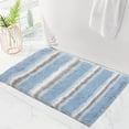 thumbnail image 1 of Home Weavers Glamour Collection Microfiber Bathroom Rug, Non-Slip Bath Mat, Soft Absorbent Shaggy Rug, Machine Washable, 17" x 24", Blue, 1 of 5