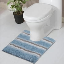 Home Weavers Inc Home Weavers Glamour Collection 100% Polyester Microfiber TPR Non-Slip Machine Washable Bathroom Rug 20"X20" - Blue