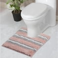 thumbnail image 1 of Home Weavers Glamour Collection Microfiber Bath Rug, Non-Slip TPR Backing, Soft Absorbent Bathroom Rug, Machine Washable, 20" x 20"Pink, 1 of 5