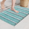 thumbnail image 1 of Home Weavers Glamour Collection Microfiber Bath Rug, Non-Slip TPR Backing, Soft Absorbent Bathroom Rug, Machine Washable, 20" x 32", Aqua, 1 of 5
