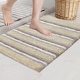 thumbnail image 1 of Home Weavers Glamour Collection Microfiber Bath Rug, Non-Slip TPR Backing, Soft Absorbent Bathroom Rug, Machine Washable, 20" x 32", Linen, 1 of 5