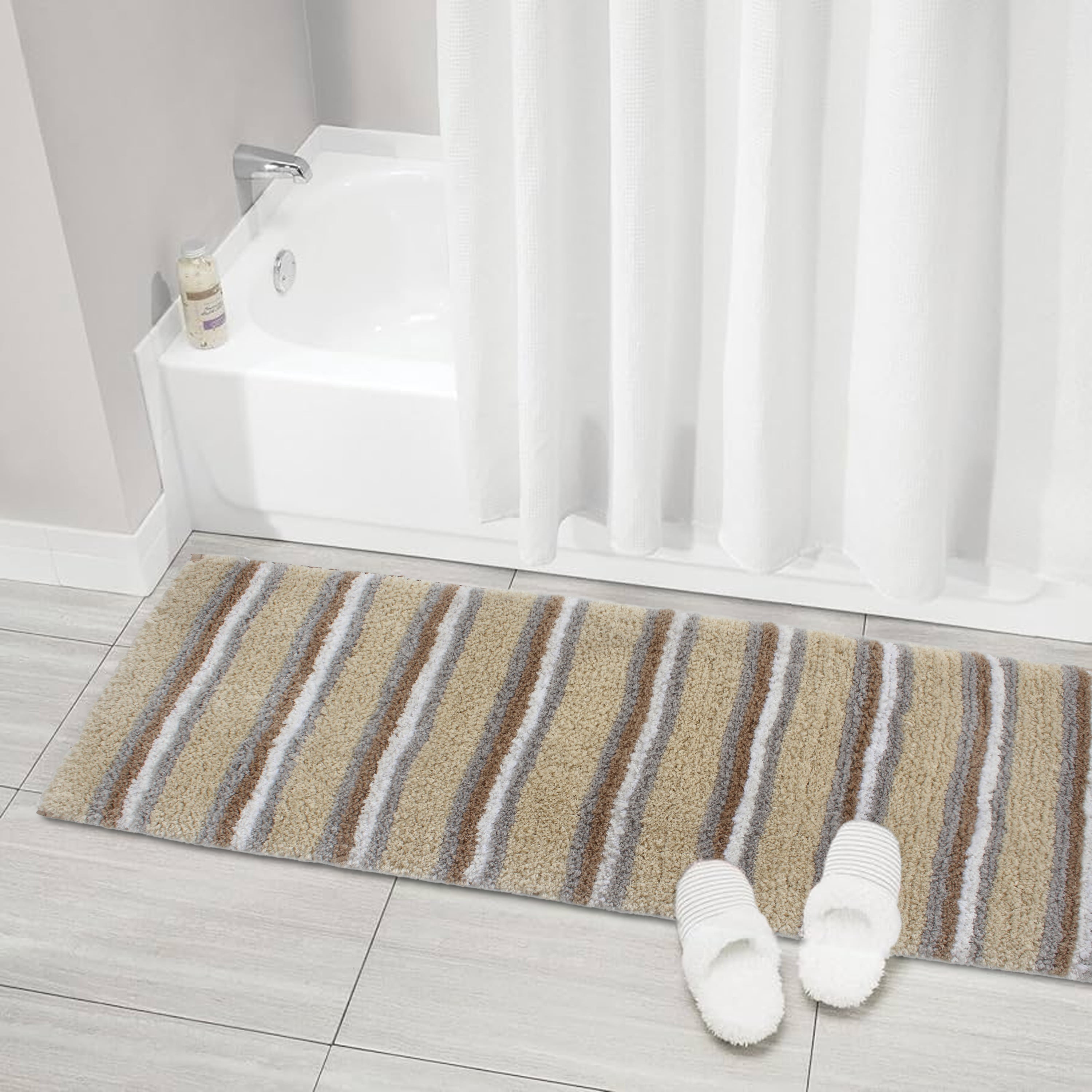 Home Weavers Glamour Collection 100% Microfiber Bathroom Rug, Non Slip