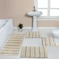 thumbnail image 1 of Home Weavers Inc Home Weavers Glamour Collection 100% Polyester Microfiber TPR Non-Slip Machine Washable Bathroom Rug Set 4PC Set - Linen, 1 of 5