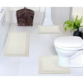 thumbnail image 1 of Home Weavers Inc Luxury Collection 100% Cotton Non-Slip Bathroom Rug Set, Machine Washable- Bathroom Rug, Bath Rug 17"x24", 21"x34", 20"x20" - Ivory, 1 of 5