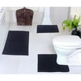 thumbnail image 1 of Home Weavers Inc Luxury Collection 100% Cotton Non-Slip Bathroom Rug Set, Machine Washable- Bathroom Rug, Bath Rug 17"x24", 21"x34", 20"x20" - Navy, 1 of 5