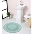 thumbnail image 1 of Home Weavers Inc Radiant Collection Bathroom Rug, Cotton Soft, Water Absorbent Bath Rug, Non Slip Shower Rug Machine Washable 22" Round Sky Blue, 1 of 5