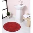thumbnail image 1 of Home Weavers Inc Radiant Collection Bathroom Rug, Cotton Soft, Water Absorbent Bath Rug, Non Slip Shower Rug Machine Washable 22" Round Red, 1 of 5