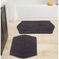 thumbnail image 1 of Home Weavers Inc Waterford Collection 100% Cotton Bath Carpet Non-Slip 2 Piece Bath Carpet set, Bathroom Rug- 17"x24", Bath Rug- 21"x34" Gray, 1 of 7