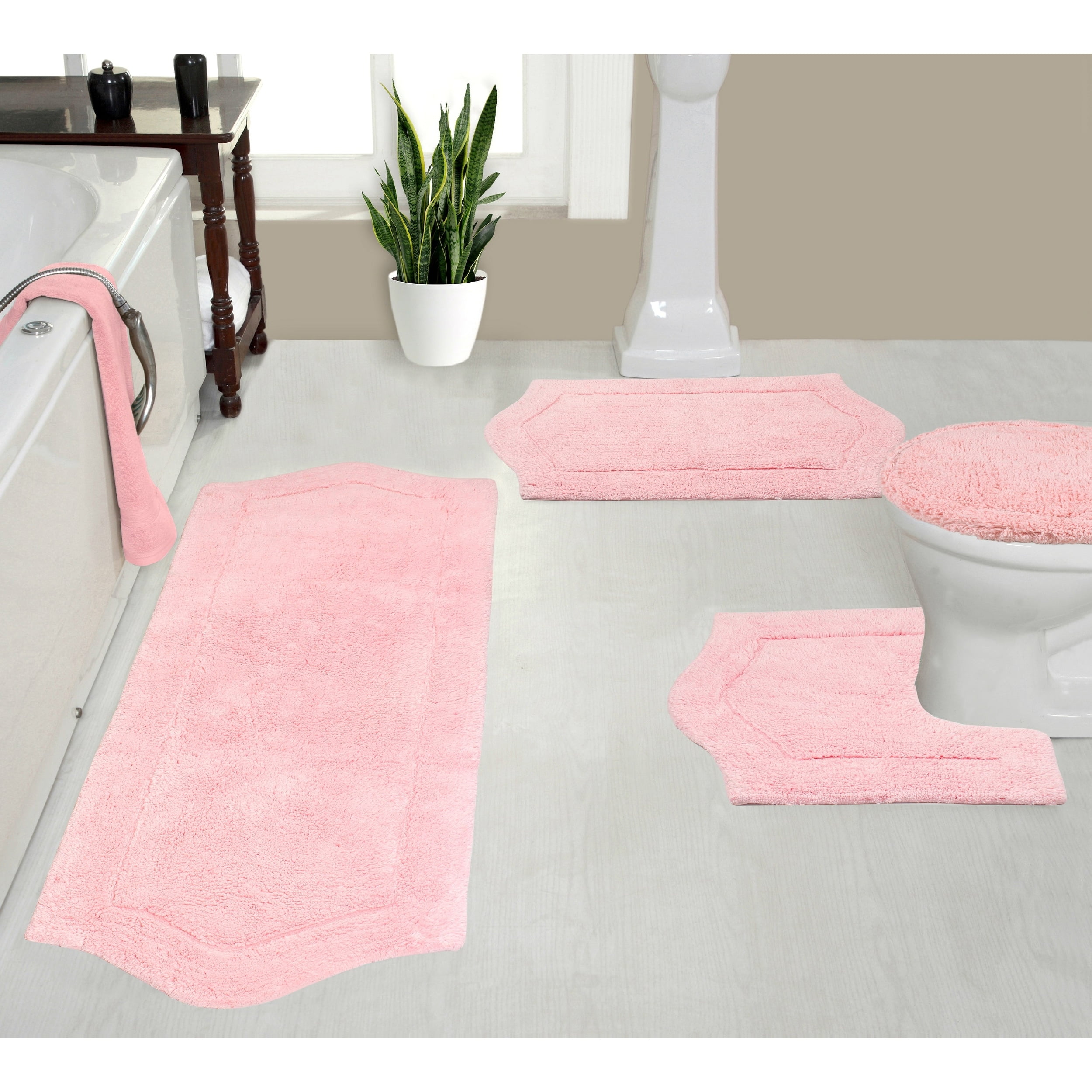 Home Weavers Inc Waterford Collection 100% Cotton Bath Carpet Non-Slip ...