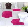 thumbnail image 1 of HOME WEAVERS Waterford Collection 100% Cotton Non-Slip Bathroom Rug Set Machine Washable Bathroom Rug-17"x24", Bath Rug- 21"x34", U Shaped Contour- 20"x20", Hot Pink Color 3 Piece Bath rug set, 1 of 8