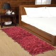 thumbnail image 1 of Home Weavers Leather Shaggy Collection Living Room Rug, Machine Washable Area Rugs, Rug For Living Room, Non Slip Accent Rugs, Soft Foldable Indoor Floor rug, Easy To Clean, 2' x 6', Red, 1 of 3