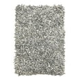 thumbnail image 1 of Home Weavers Leather Shaggy Collection Living Room Rug, Machine Washable Area Rugs, Rug For Living Room, Non Slip Accent Rugs, Soft Foldable Indoor Floor Rug, Easy To Clean, 3'5" x 5'5", Silver, 1 of 2