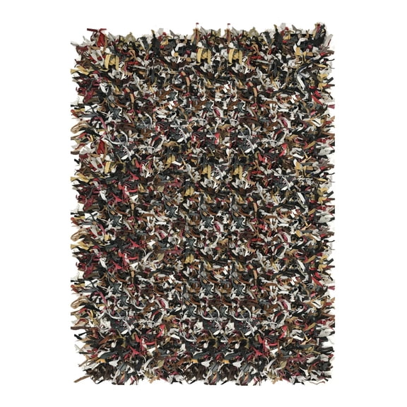 Home Weavers Leather Shaggy Collection Living Room Rug, Machine Washable Area Rugs, Rug For Living Room, Non Slip Accent Rugs, Soft Foldable Indoor Floor Carpet, Easy To Clean, 5' x 8', Multi