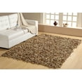 thumbnail image 1 of Home Weavers Leather Shaggy Collection Living Room Rug, Machine Washable Area Rugs, Rug For Living Room, Non Slip Accent Rugs, Soft Foldable Indoor Floor Rug, Easy To Clean, 5' x 8', Tan, 1 of 3