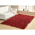 thumbnail image 1 of Home Weavers Leather Shaggy Collection Living Room Rug, Machine Washable Area Rugs, Rug For Living Room, Non Slip Accent Rugs, Soft Foldable Indoor Floor Rug, Easy To Clean, 3'5" x 5'5", Red, 1 of 3