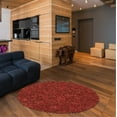 thumbnail image 1 of Home Weavers Leather Shaggy Collection Living Room Rug, Machine Washable Area Rugs, Rug For Living Room, Non Slip Accent Rugs, Soft Foldable Indoor Floor Rug, Easy To Clean, 3' Round, Red, 1 of 3