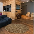 thumbnail image 1 of Home Weavers Leather Shaggy Collection Living Room Rug, Machine Washable Area Rugs, Rug For Living Room, Non Slip Accent Rugs, Soft Foldable Indoor Floor Rug, Easy To Clean, 3' Round, Tan, 1 of 3