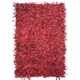 thumbnail image 1 of Home Weavers Leather Shaggy Collection Living Room Rug, Machine Washable Area Rugs, Rug For Living Room, Non Slip Accent Rugs, Soft Foldable Indoor Floor Rug, Easy To Clean, 8' x 10', Red, 1 of 2