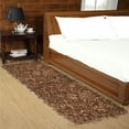 thumbnail image 1 of Home Weavers Leather Shaggy Collection Living Room Rug, Machine Washable Area Rugs, Rug For Living Room, Non Slip Accent Rugs, Soft Foldable Indoor Floor Rug, Easy To Clean, 2' x 6', Brown, 1 of 3