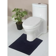 Home Weavers Luxury Bathroom Rug Toilet Rugs U Shaped Contour, Thick Toilet Rug, Non-Slip Contour Mat for Bathroom Rug,100% Cotton Soft, Absorbent Water, Machine Washable, 20"x20" Contour, Navy