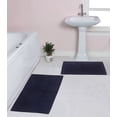 thumbnail image 1 of Home Weavers Luxury Collection 100% Cotton Reversible Bathroom Rug Set Machine Washable Bath Rug-21"x34", Bathroom Rug- 24"x40", Navy Color 2 Piece Bath Rug set, 1 of 5
