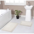 thumbnail image 1 of Home Weavers Luxury Collection 100% Cotton Reversible Bathroom Rug Set Machine Washable Bathroom Rug-17"x24", Bath Rug- 21"x34", Ivory Color 2 Piece Bath Rug set, 1 of 7