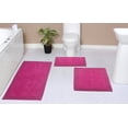 thumbnail image 1 of Home Weavers Luxury Collection 100% Cotton Reversible Bathroom Rug Set Machine Washable Bathroom Rug-17"x24", Bath Rug- 21"x34", Runner- 21"x54", Hot Pink Color 3 Piece Bath Rug set, 1 of 5