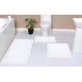thumbnail image 1 of Home Weavers Luxury Collection 100% Cotton Reversible Bathroom Rug Set Machine Washable Bathroom Rug-17"x24", Bath Rug- 21"x34", Runner- 21"x54", White Color 3 Piece Bath Rug set, 1 of 8