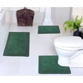 thumbnail image 1 of Home Weavers Luxury Collection 100% Cotton Reversible Bathroom Rug Set Machine Washable Bathroom Rug-17"x24", Bath Rug- 21"x34", U Shaped Contour- 20"x20", Bottle Green Color 3 Piece Bath Rug set, 1 of 5