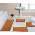 thumbnail image 1 of Home Weavers Luxury Collection 100% Cotton Reversible Bathroom Rug Set Machine Washable Bathroom Rug, Bath Rug, U Shaped Contour, Runner, Terracotta Color 4 Piece Bath rug set, 1 of 1