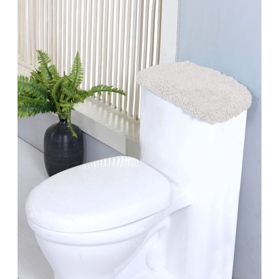Home Weavers Luxury Collection 100% Cotton Tufted Bath Rug, Extra Soft and Absorbent Bath Rugs, Non-Slip Plush Bath Rug, Machine Wash, bath Rug for Bathroom, 10"x22" Tank Cover, Ivory