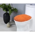 thumbnail image 1 of Home Weavers Inc Home Weavers Bell Flower Cotton Soft, Water Absorbent Toilet Seat Lid Cover, Machine Washable 18"x18" Toilet Lid Cover, Terracotta, 1 of 4