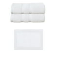 thumbnail image 1 of Home Weavers Luxury Collection 100% Soft Cotton Super Absorbent 2 Pcs Bath Towel Set & 1 Pc 17x24" Bath Rug, Machine Washable & Non Slip (Set of 3), White, 1 of 4
