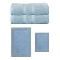 thumbnail image 1 of Home Weavers Luxury Collection 100% Soft Cotton Super Absorbent 2 Pcs Bath Towel Set & 2 Pc Bath Rug Combo, Machine Washable & Non Slip (Set of 4), Blue, 1 of 4