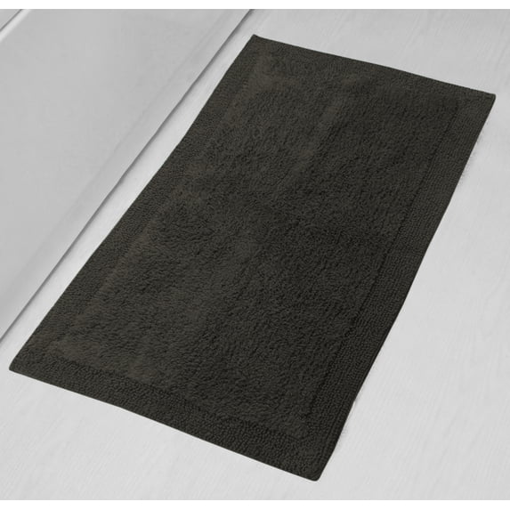 Home Weavers Luxury Collection Bathroom Rug 100% Cotton Reversible Bathroom Rugs Set, Washable Bath Rug, Soft Cotton Soft Absorbent Bath rug, Kitchen Mat, Non Slip Bath Mat, 24"x40" Rectangle, Gray