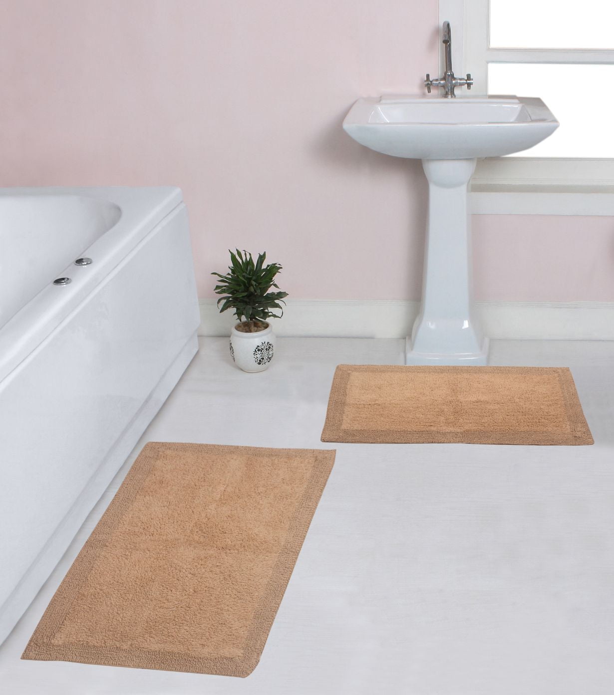 Home Weavers Luxury Collection Rugs 100 Cotton Reversible Bathroom