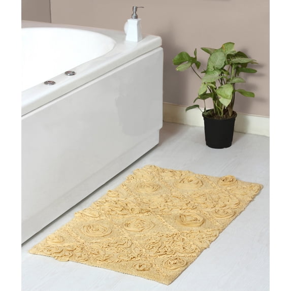 Home Weavers Modesto Bath Rug 100% Cotton Bathroom Rugs Set, Washable Rug, Extra Soft Cotton & Water Absorbent bath Rug, Kitchen Mat, Bath Mat Set, Bath Floor Mat Non Slip, 21"x34" Rectangle, Yellow