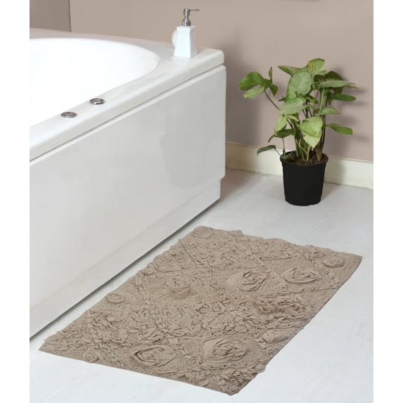 Home Weavers Modesto Bath Rug 100% Cotton Bathroom Rugs Set, Washable Rug, Extra Soft Cotton & Water Absorbent bath Rug, Kitchen Mat, Bath Mat Set, Bath Floor Mat Non Slip, 21"x34" Rectangle, Linen